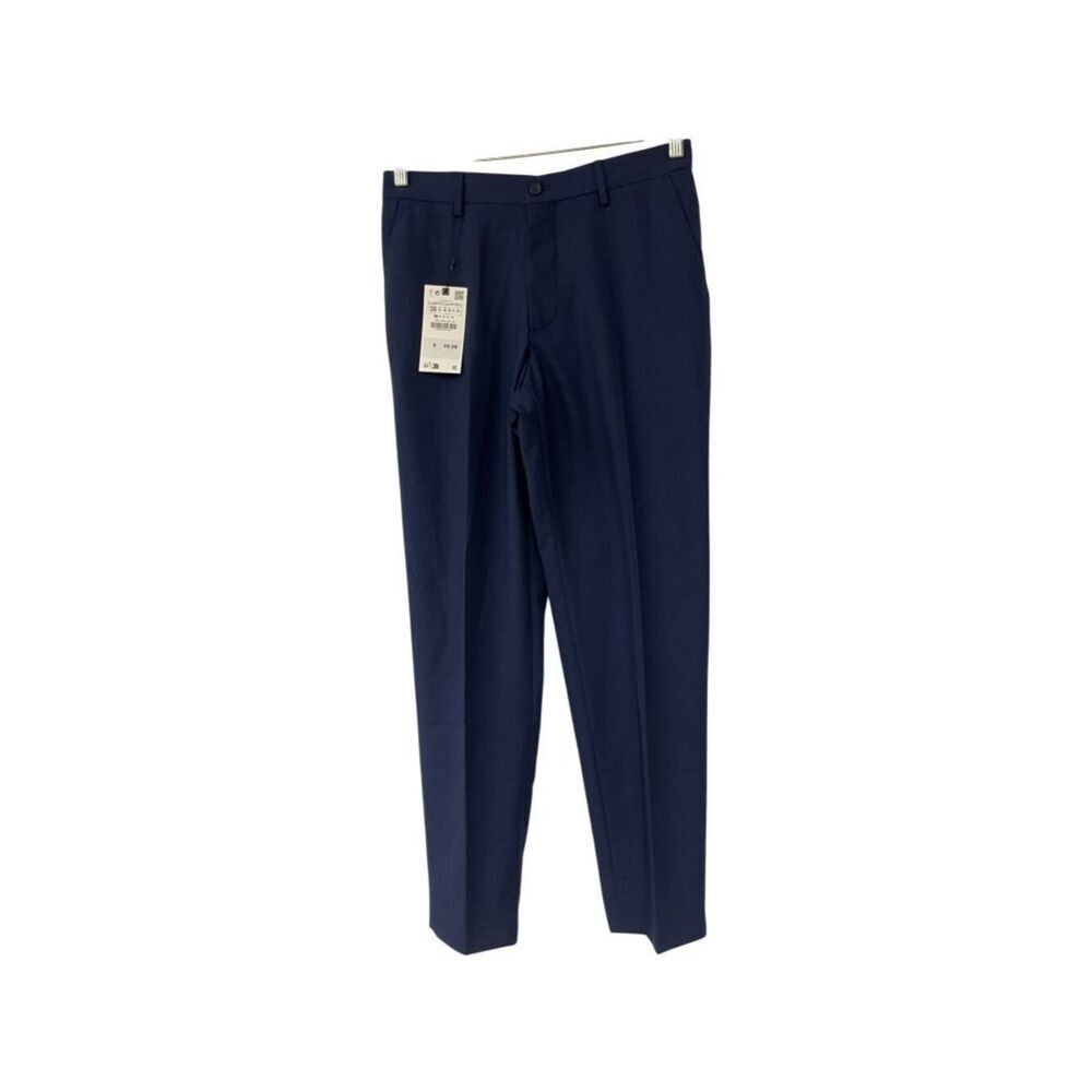 Zara Mens Dress Pants EU 38 US 30 Navy Blue Straight Leg Classic 0706/453 NWT